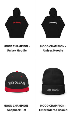 HOOD CHAMPION - For ALL, but in HONOR of The State Championship Team (OH) Glenville High School!
