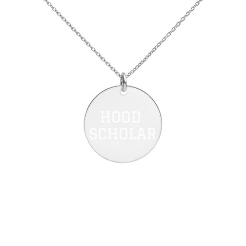Hood Scholar - Engraved Silver Disc Necklace